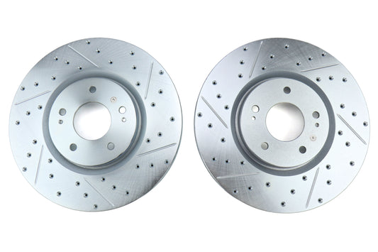 Stoptech C-Tek Sport Drilled and Slotted Front Rotor Pair - 2003-2006 Mitsubishi Evo 8/9