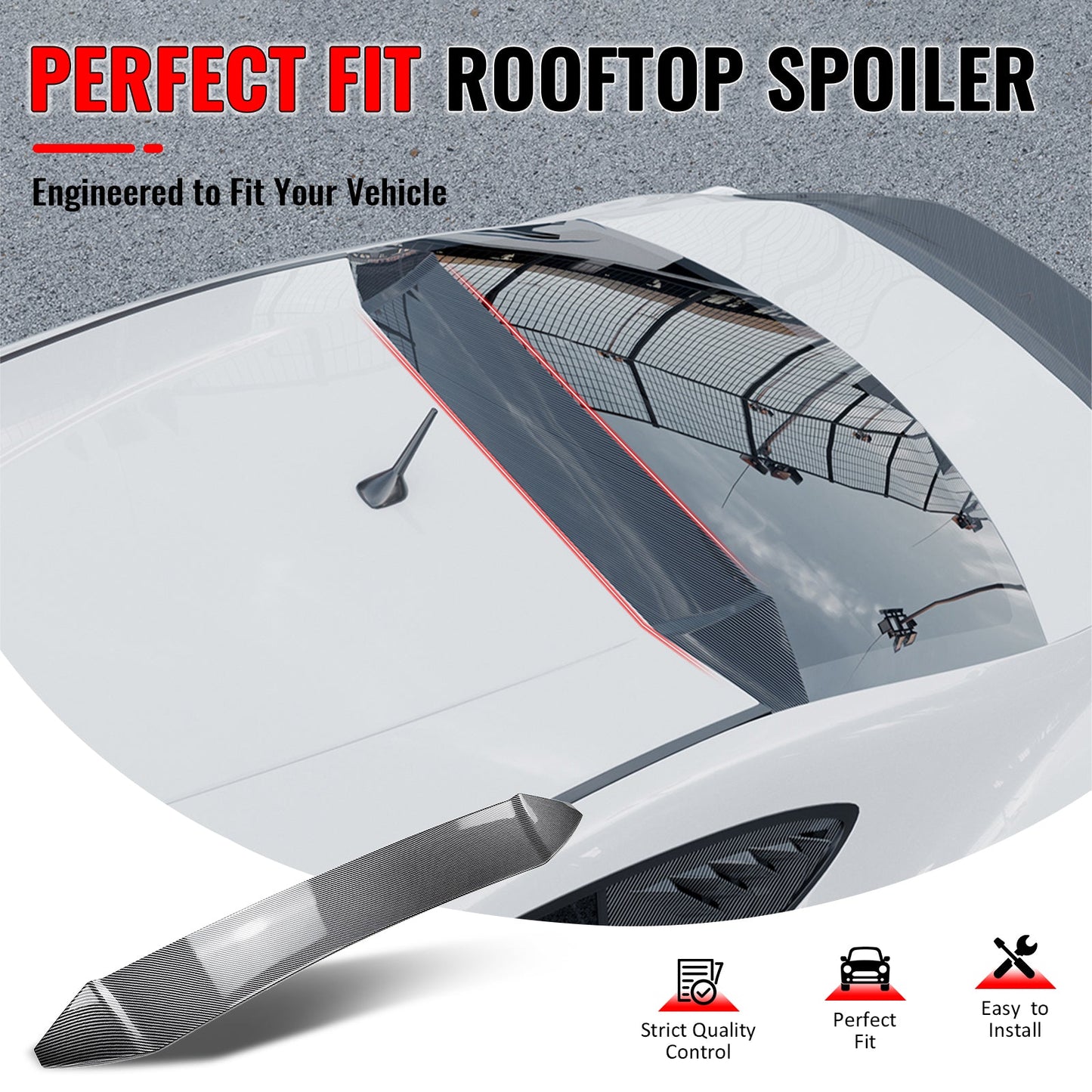 2013-2020 BRZ FR-S TY86 IKV3 Carbon Fiber Print Rear Roof Spoiler ABS