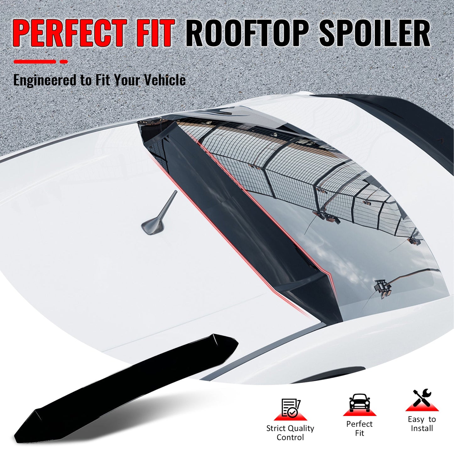 2013-2020 BRZ FR-S TY86 IKON V Style Gloss Black Rear Roof Spoiler ABS