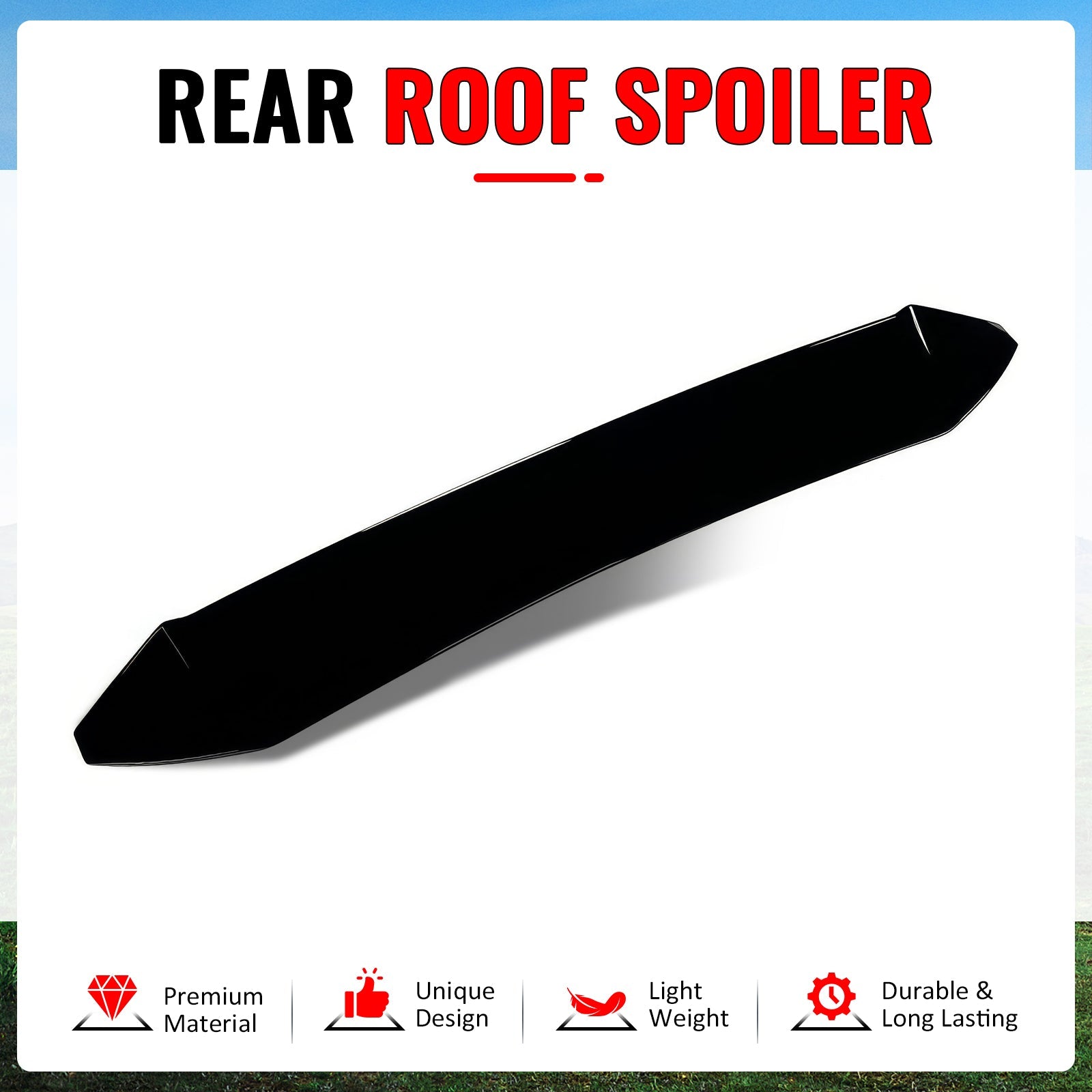 2013-2020 BRZ FR-S TY86 IKON V Style Gloss Black Rear Roof Spoiler ABS