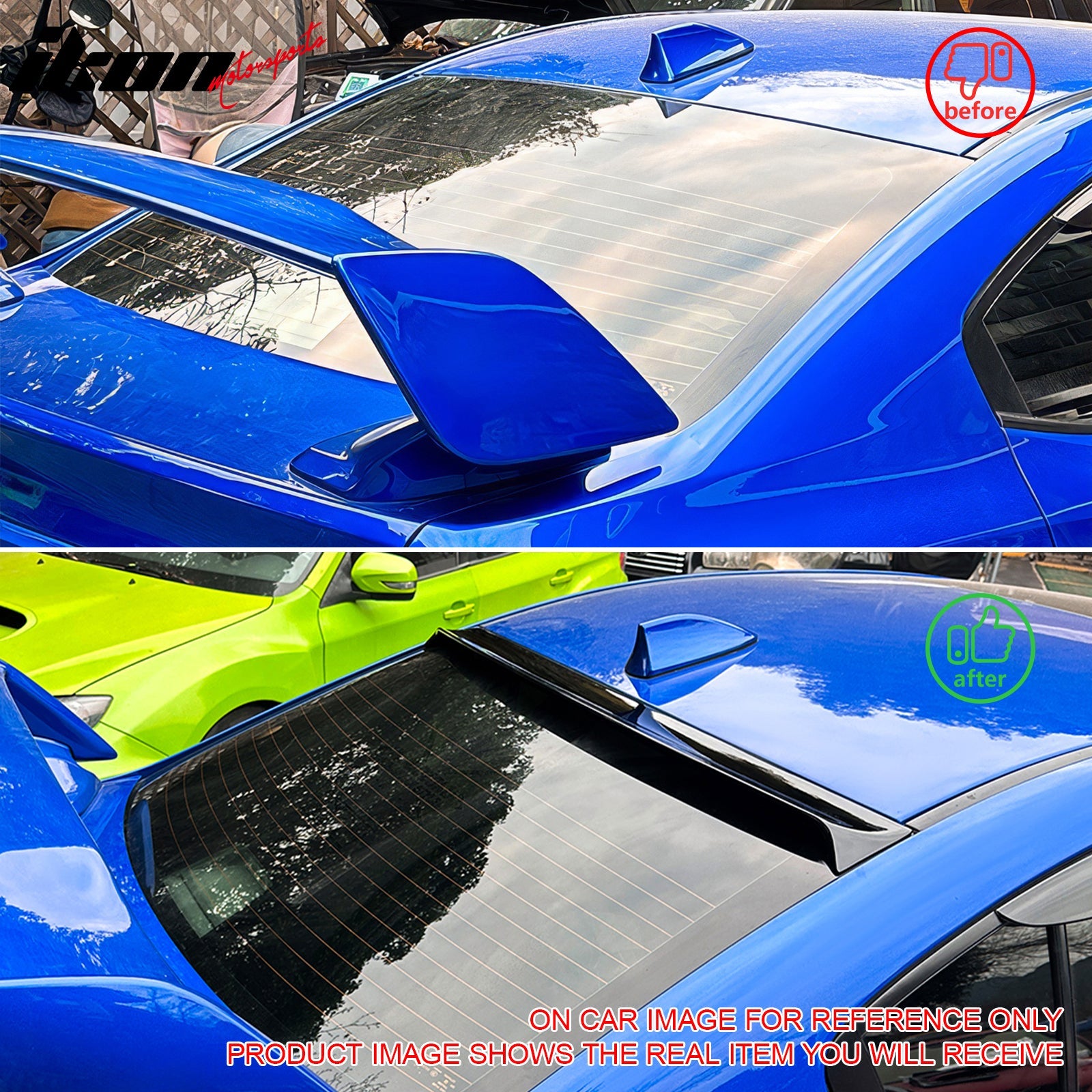 2015-2021 Subaru WRX IKON Style Carbon Fiber Print Roof Spoiler ABS