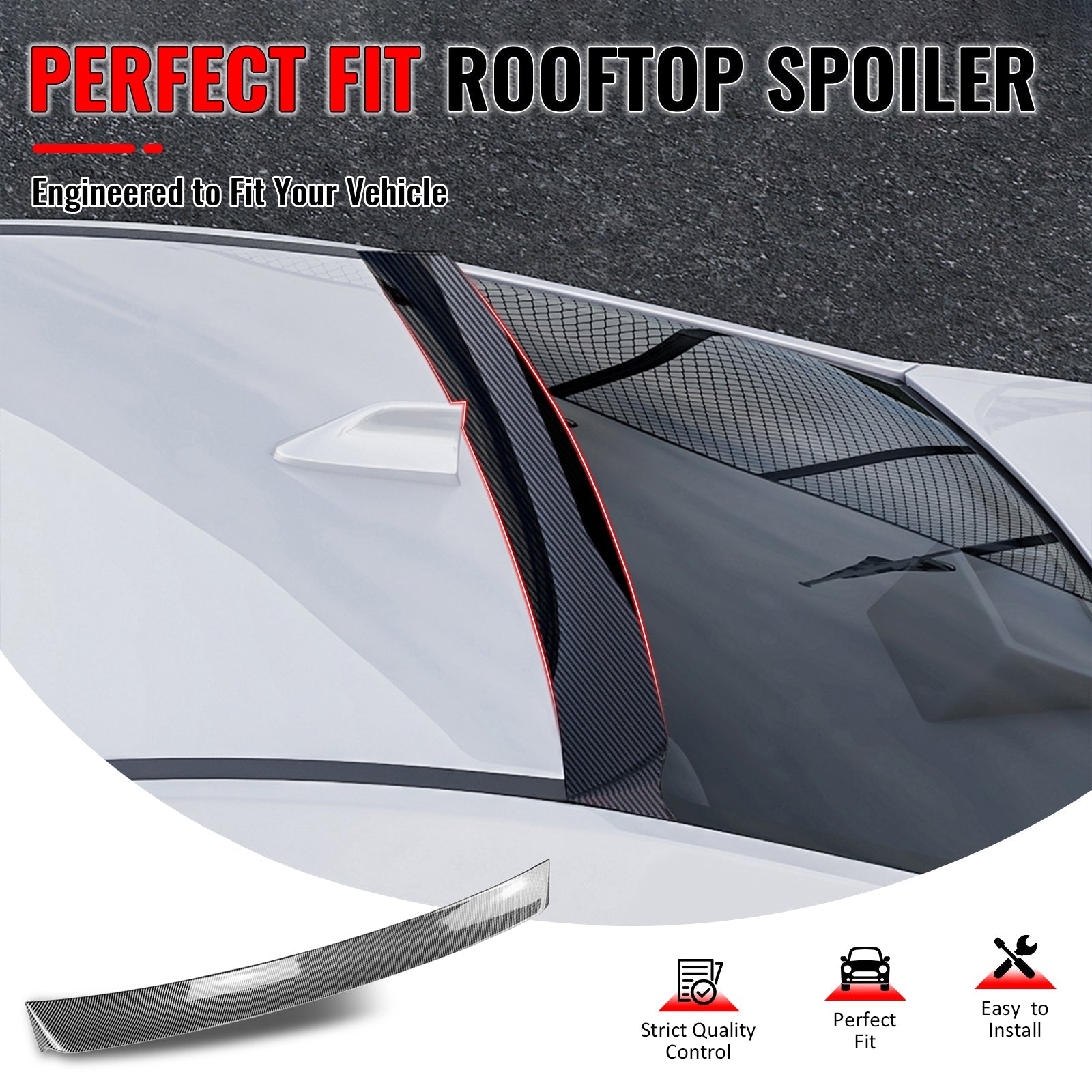 2022-2025 Subaru WRX IKON Style Carbon Fiber Print Roof Spoiler ABS
