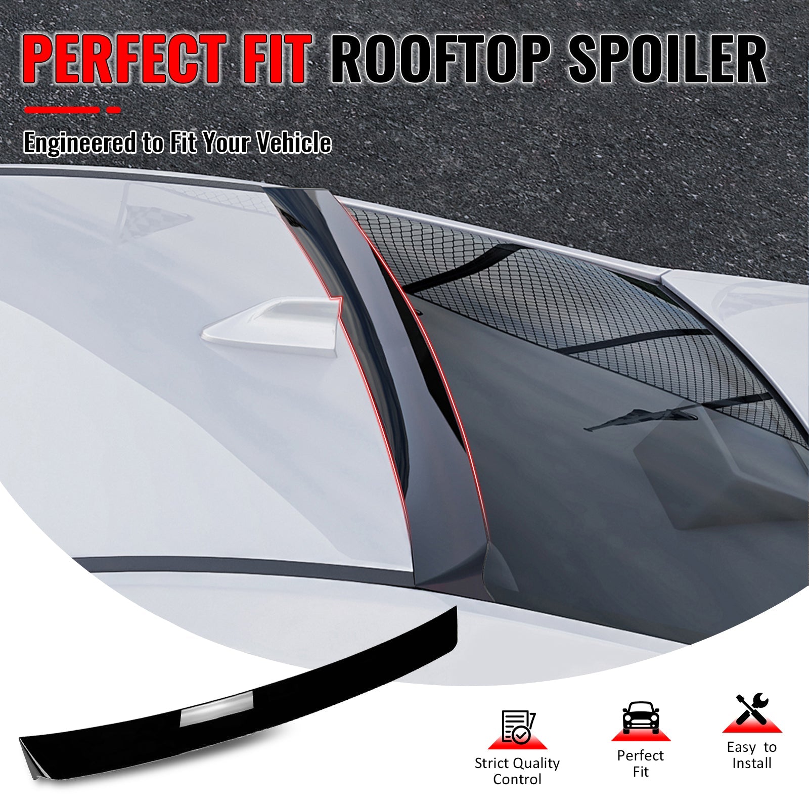 2022-2025 Subaru WRX IKON Style Gloss Black Rear Roof Spoiler Wing ABS