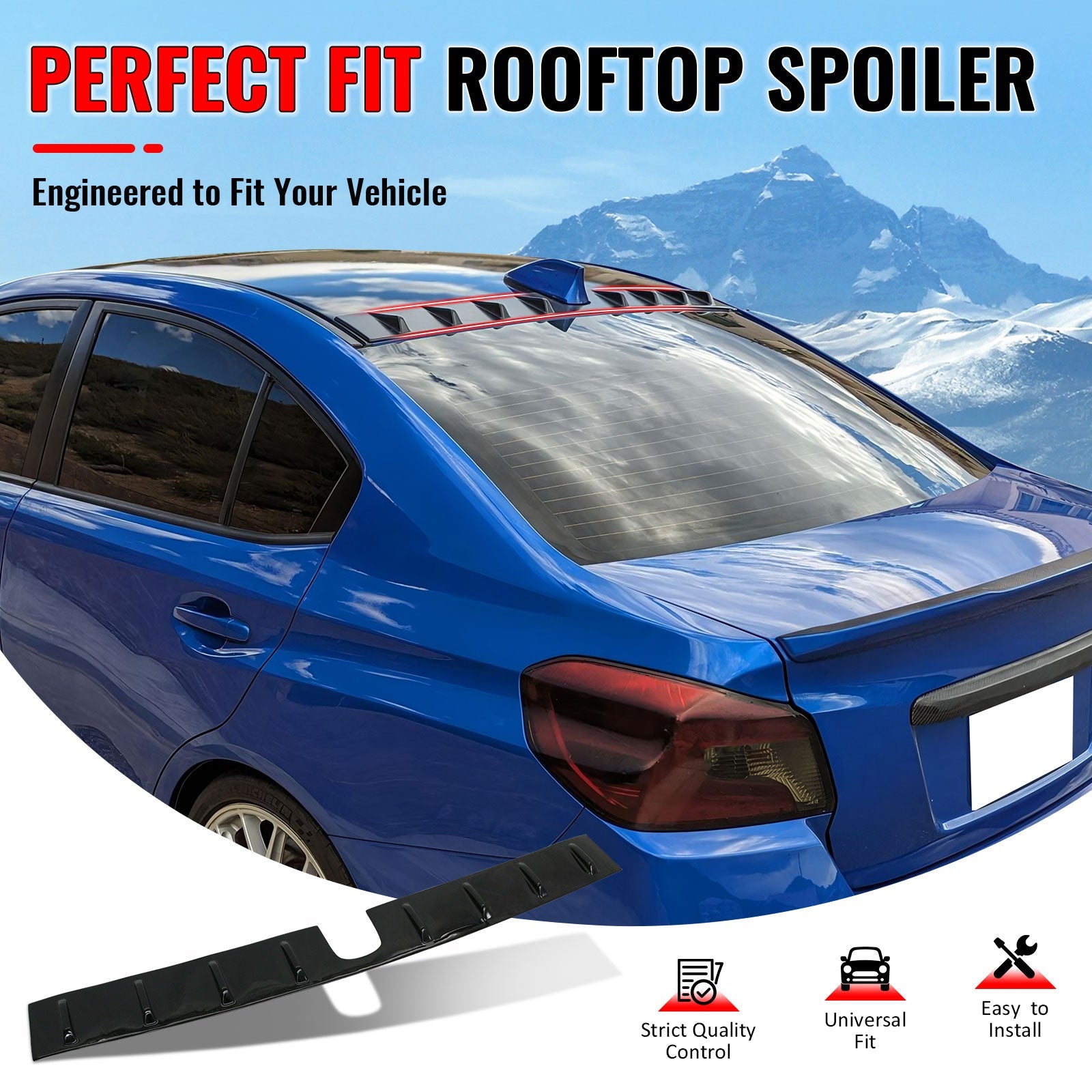 2015-2021 Subaru WRX 2012-2016 Impreza Gloss Black Roof Spoiler PP