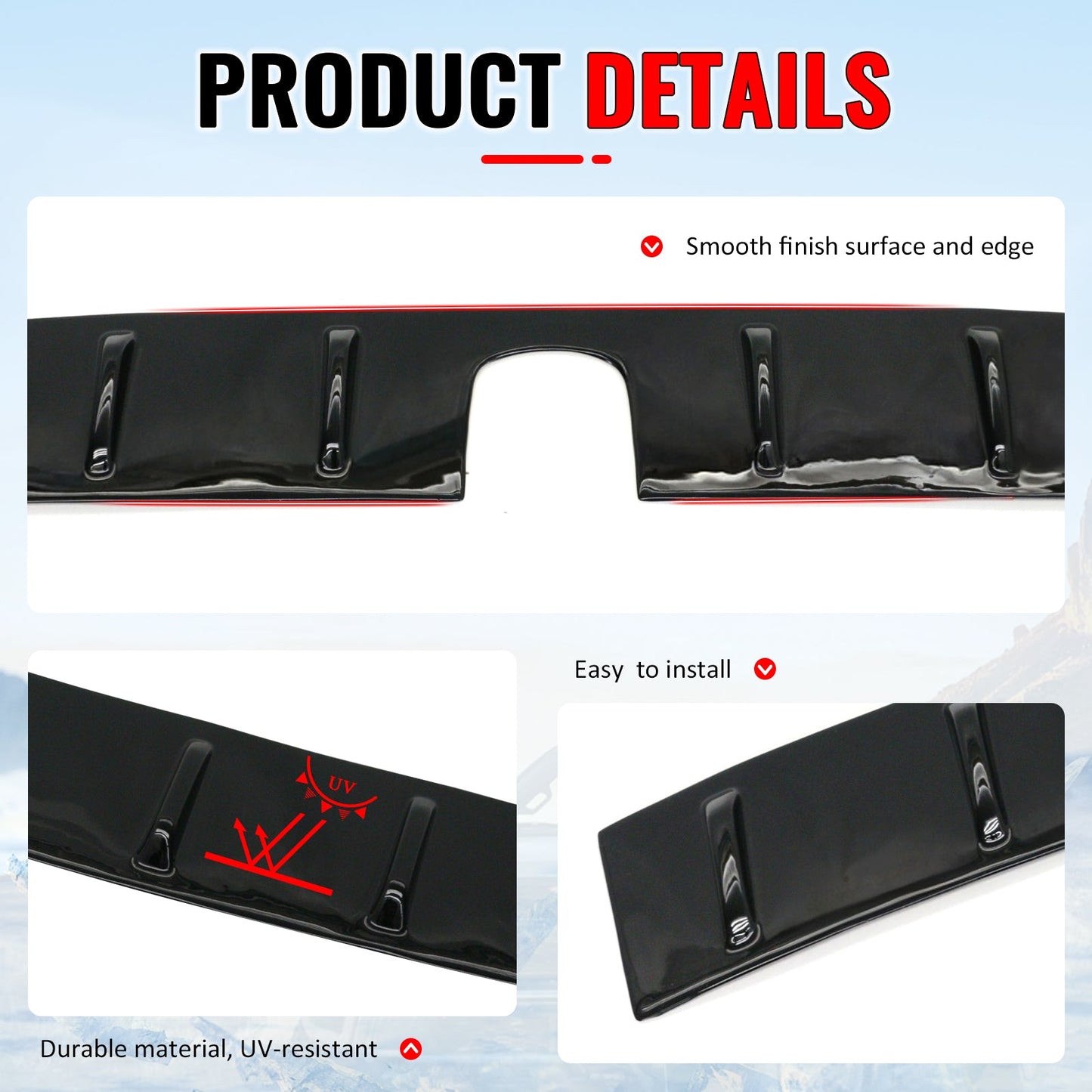 2015-2021 Subaru WRX 2012-2016 Impreza Gloss Black Roof Spoiler PP