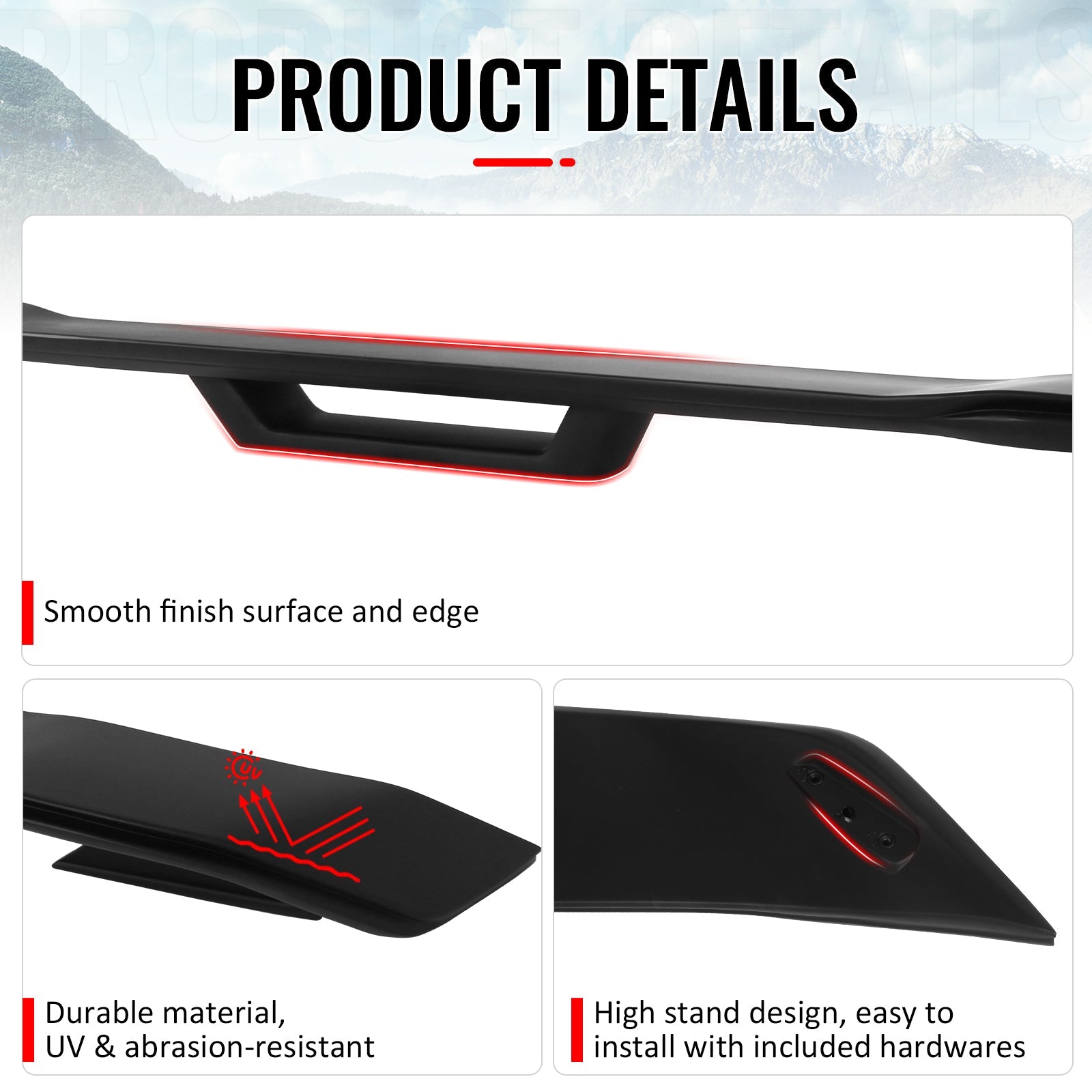 2024-2026 Ford Mustang Dark Horse Style Trunk Spoiler Wing ABS