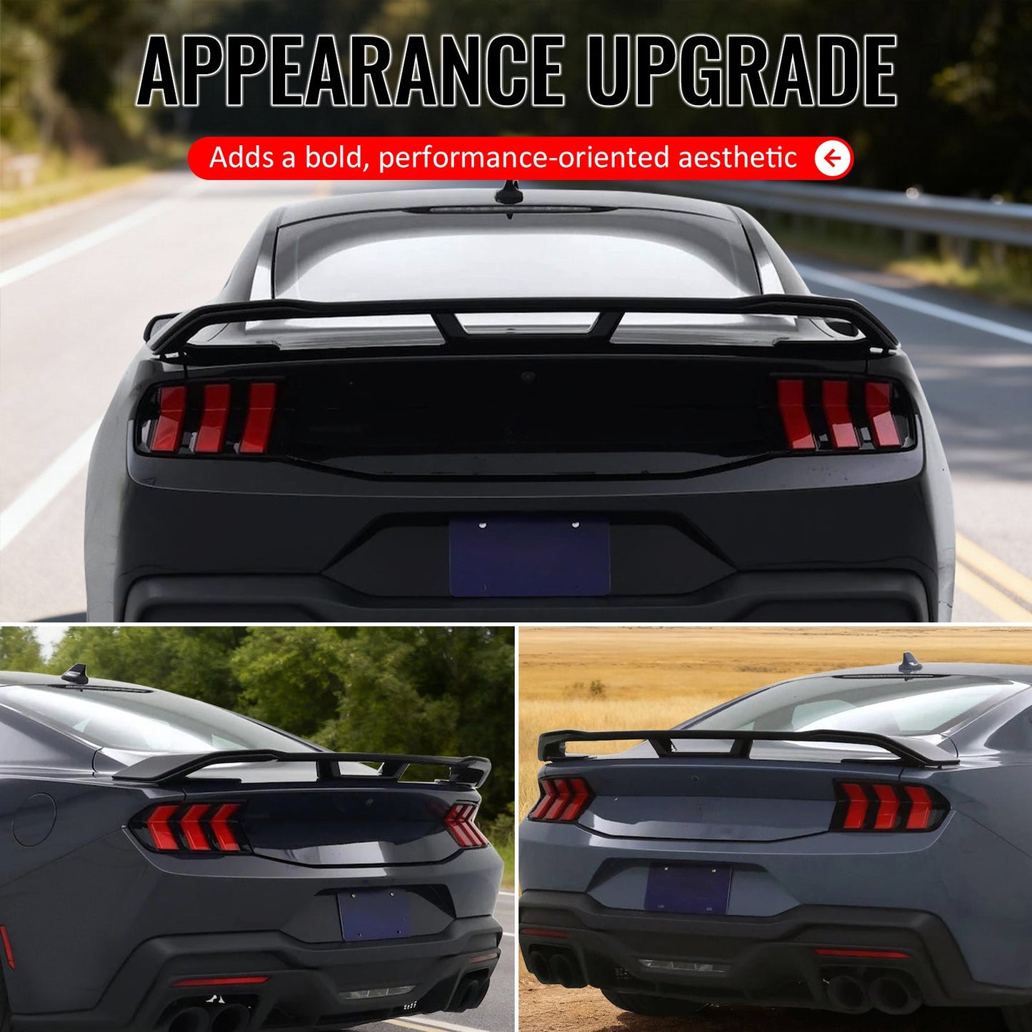 2024-2026 Ford Mustang Dark Horse Style Trunk Spoiler Wing ABS