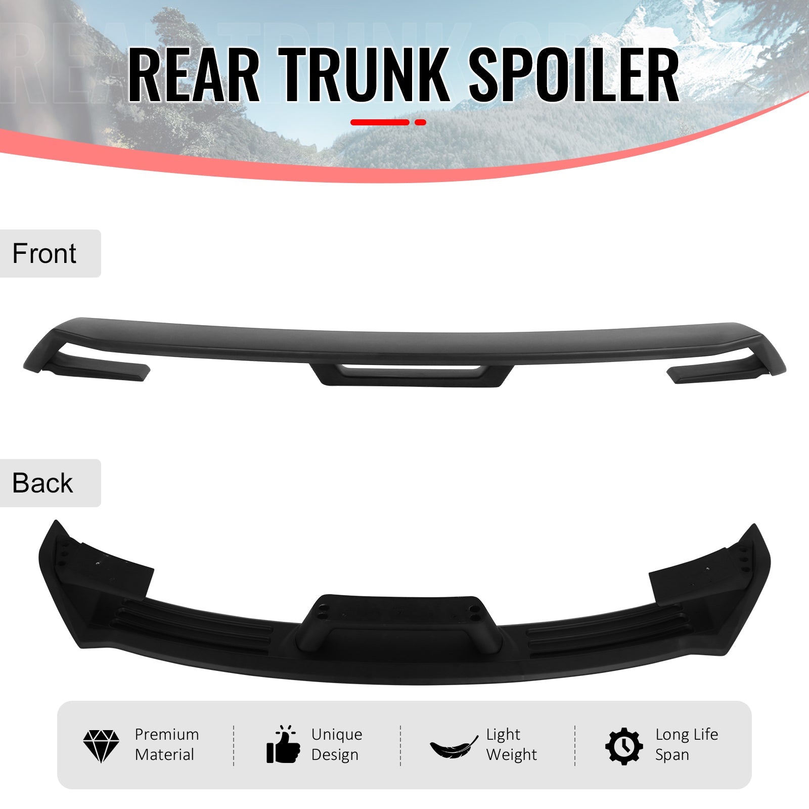 2024-2026 Mustang OE GT Performance Style Trunk Spoiler Wing ABS