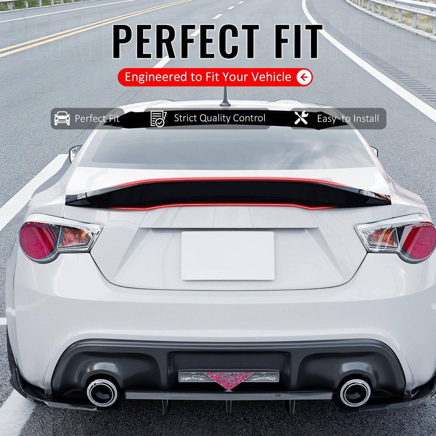 2013-2020 BRZ FR-S TY86 Duckbill Carbon Fiber Print Trunk Spoiler ABS
