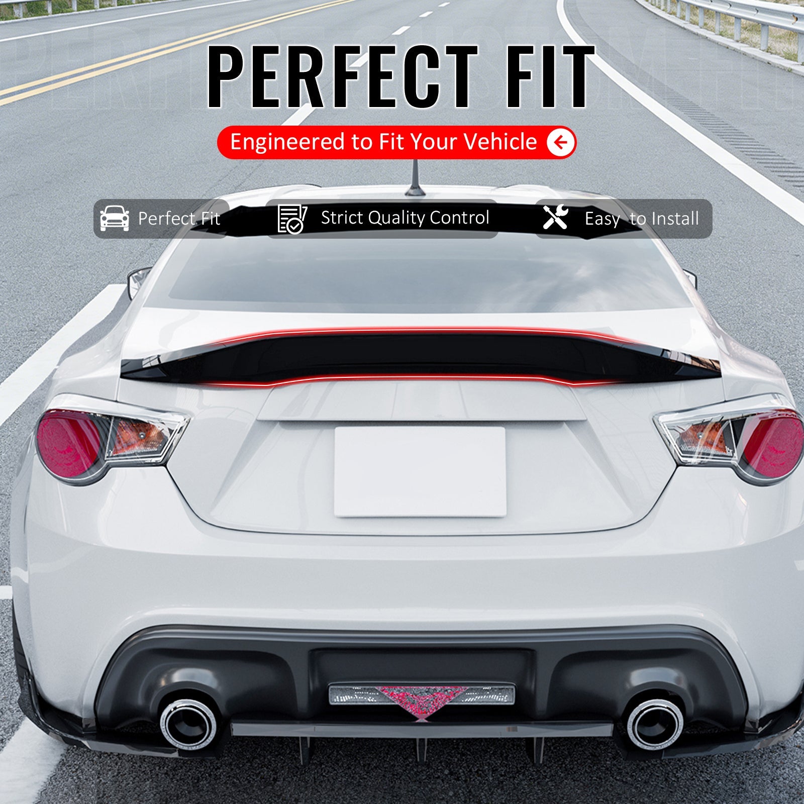 2013-2020 BRZ FR-S TY86 Duckbill Carbon Fiber Print Trunk Spoiler ABS