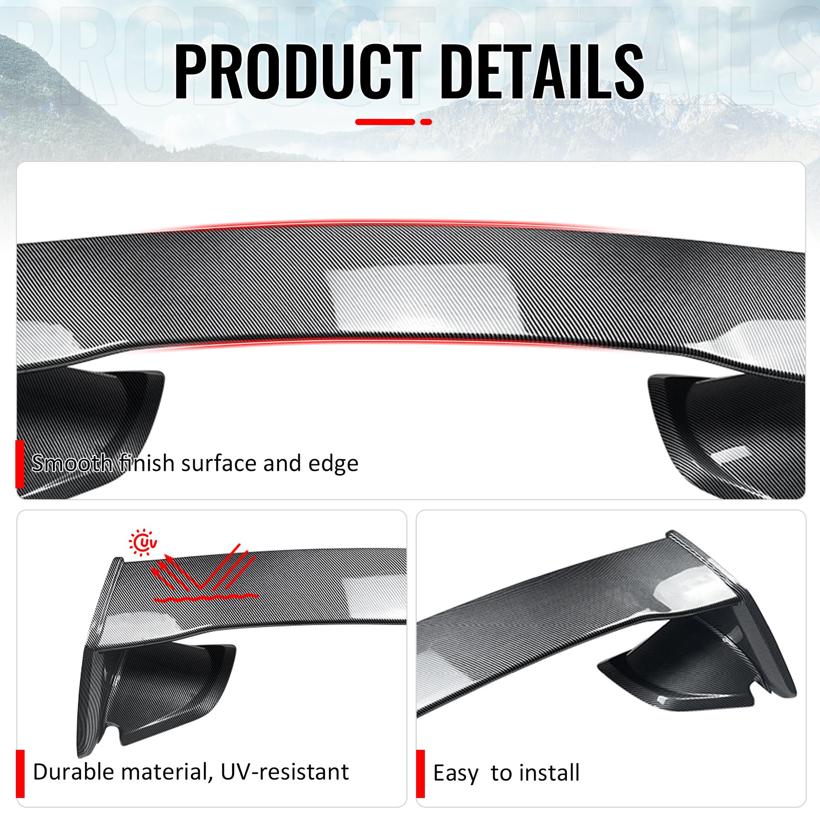 2015-2021 WRX 12-16 Impreza STI Carbon Fiber Print Trunk Spoiler ABS