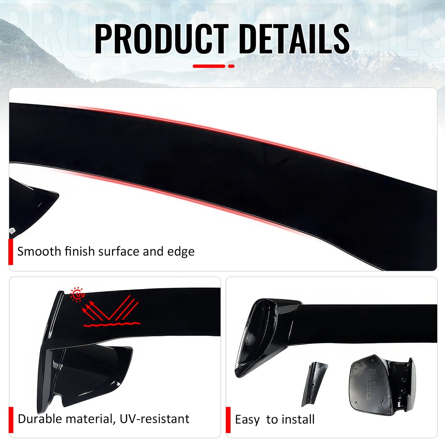 2015-2021 WRX STI 2012-2016 Impreza STI Gloss Black Trunk Spoiler ABS