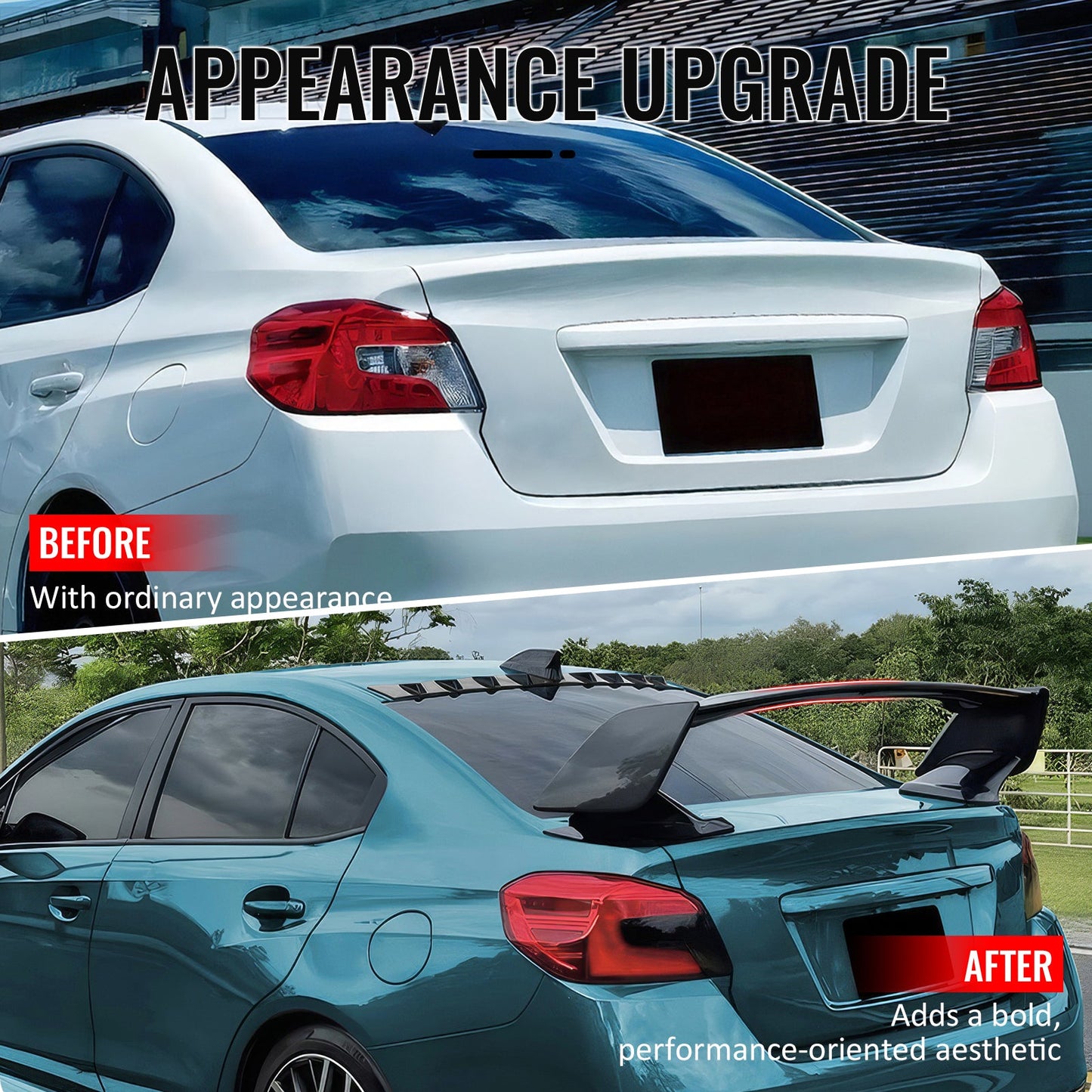 2015-2021 WRX STI 2012-2016 Impreza STI Gloss Black Trunk Spoiler ABS