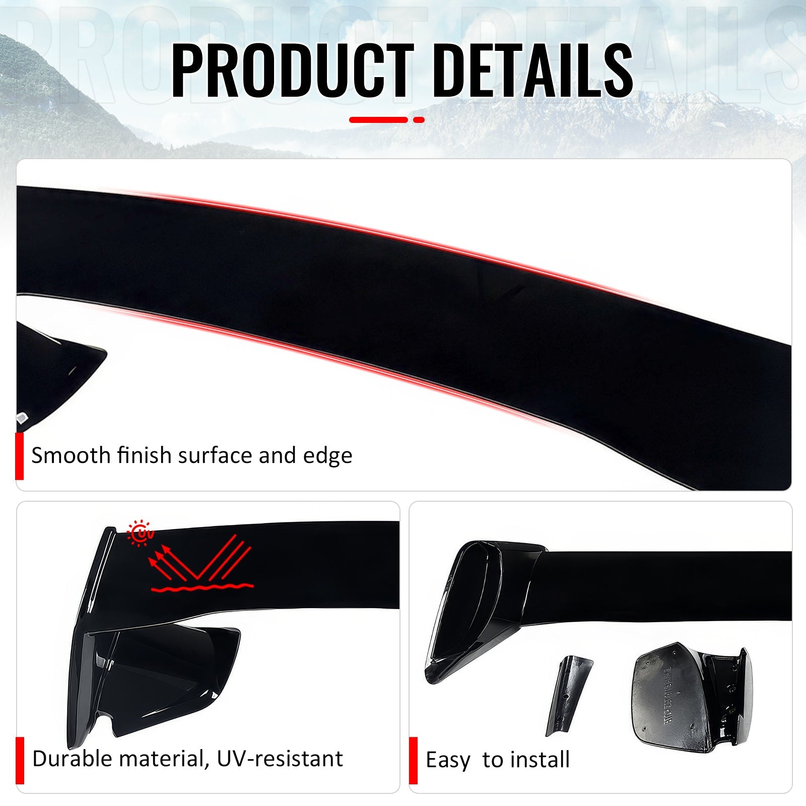 2022-2025 Subaru WRX STI Style Gloss Black Rear Trunk Spoiler Wing ABS