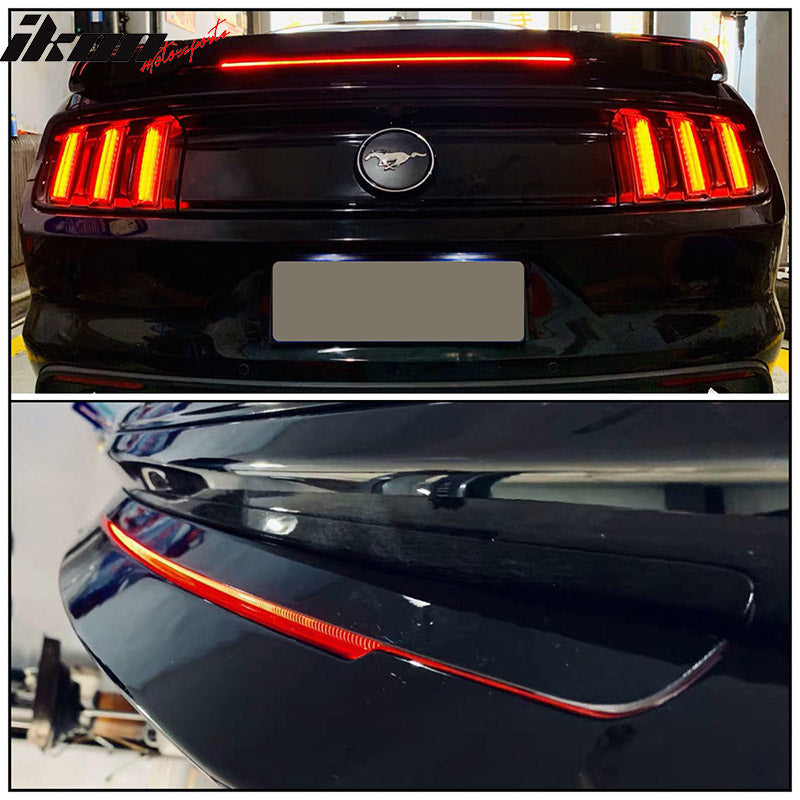 2015-2023 Ford Mustang Coupe Convertible Long LED Trunk Spoiler ABS