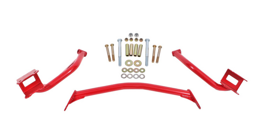 BMR 79-04 Fox Mustang Tubular Style Upper Torque Box Reinforcement Plates - Red