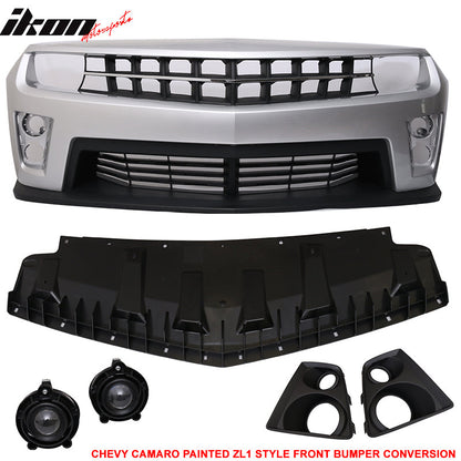 Fits 10-13 Camaro ZL1 Front Bumper Switchblade Silver Metallic