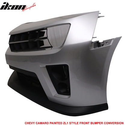 Fits 10-13 Camaro ZL1 Front Bumper Switchblade Silver Metallic
