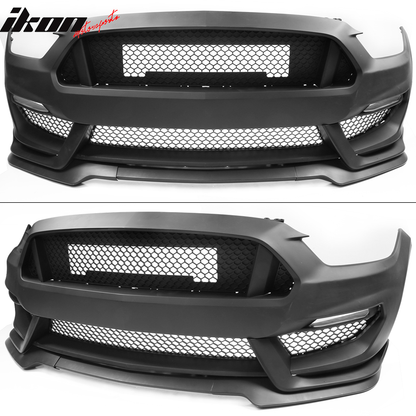 2015-2016 Ford Mustang GT350 Black Front Rear Bumper Conversion PP
