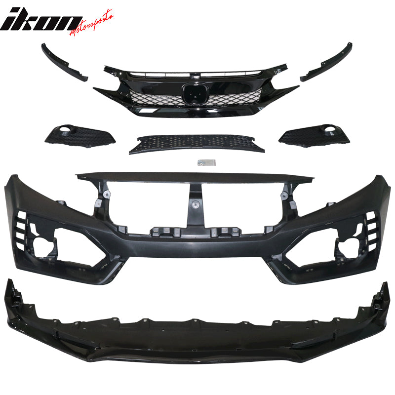 2016-2018 Honda Civic Type-R Front Bumper & Lip Gloss & DRL Light