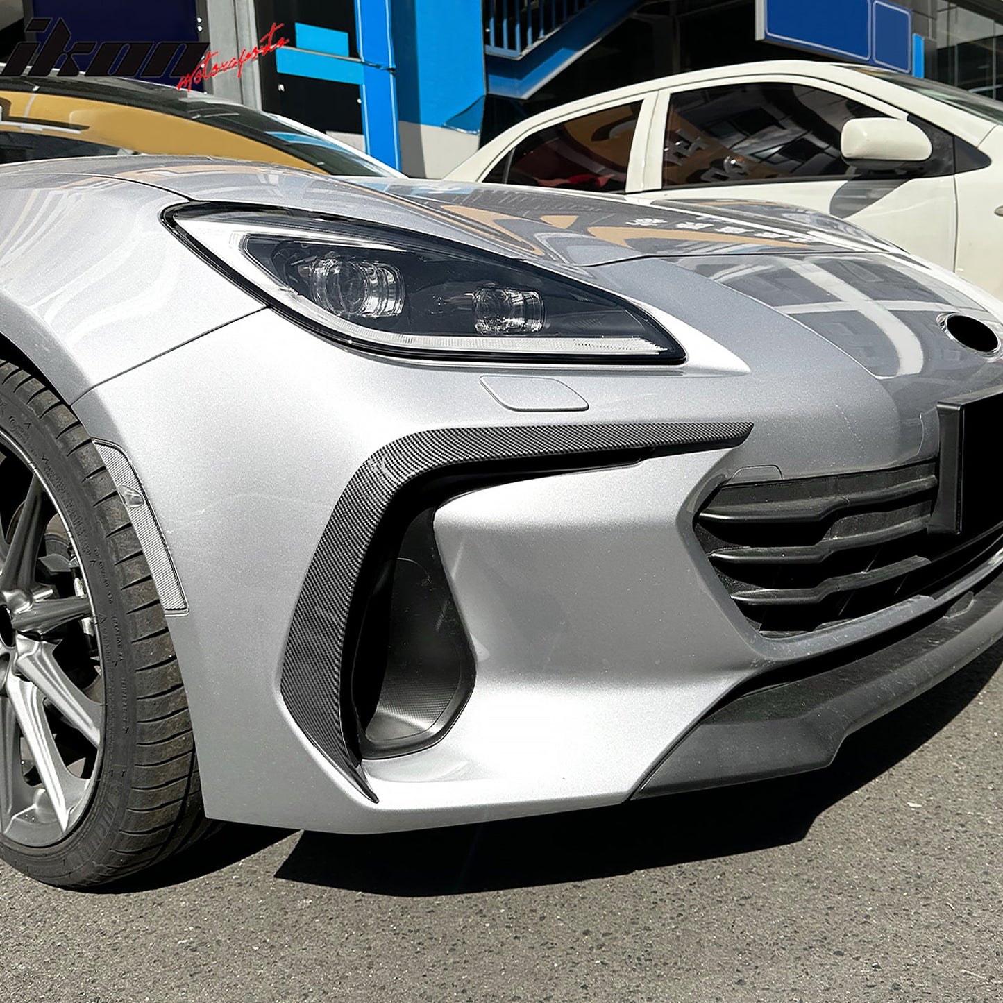 2022-2025 Subaru BRZ IKON Carbon Fiber Print Front Side Canards ABS