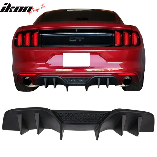 2015-2017 Ford Mustang R-Spec V2 Style Unpaint Rear Bumper Diffuser PP