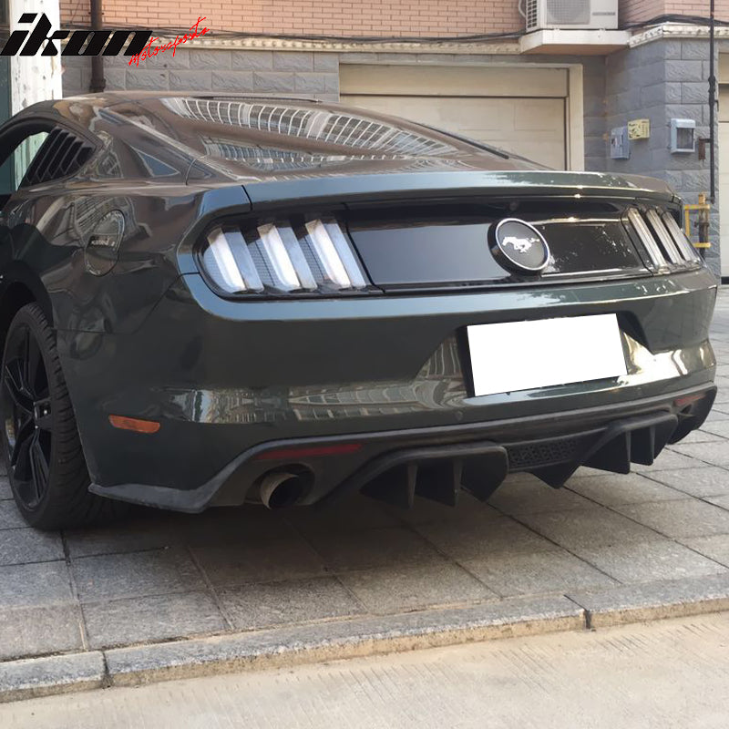 2015-2017 Ford Mustang R-Spec V2 Style Unpaint Rear Bumper Diffuser PP