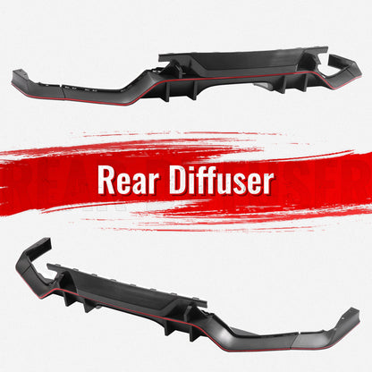 2017-2021 Honda Civic Hatchback Type R Black Rear Bumper Lip Kit PP