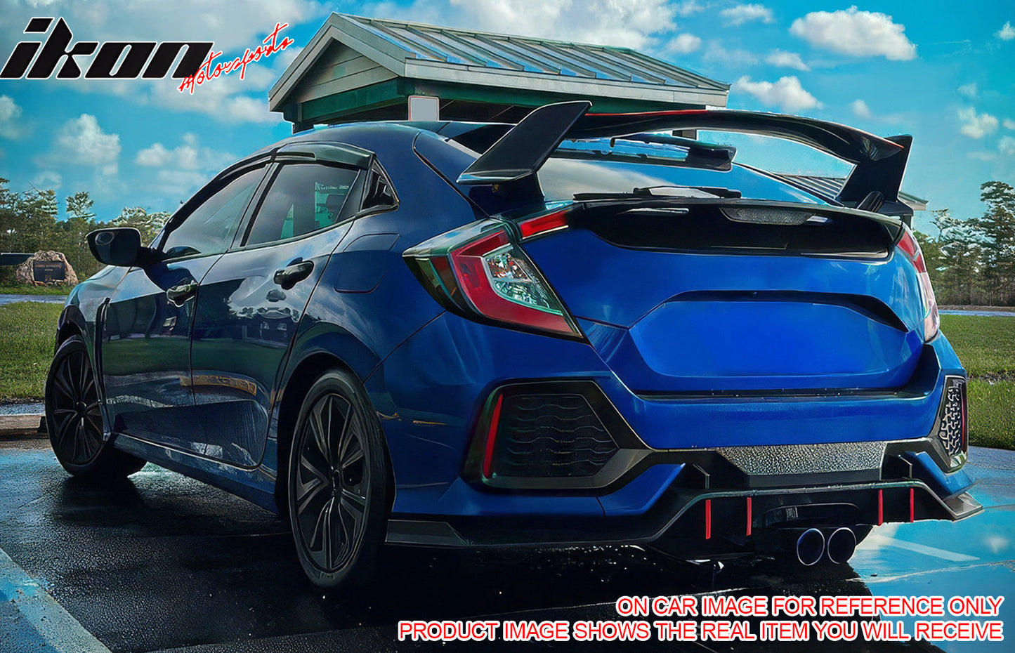 2017-2021 Honda Civic Hatchback Type R Black Rear Bumper Lip Kit PP