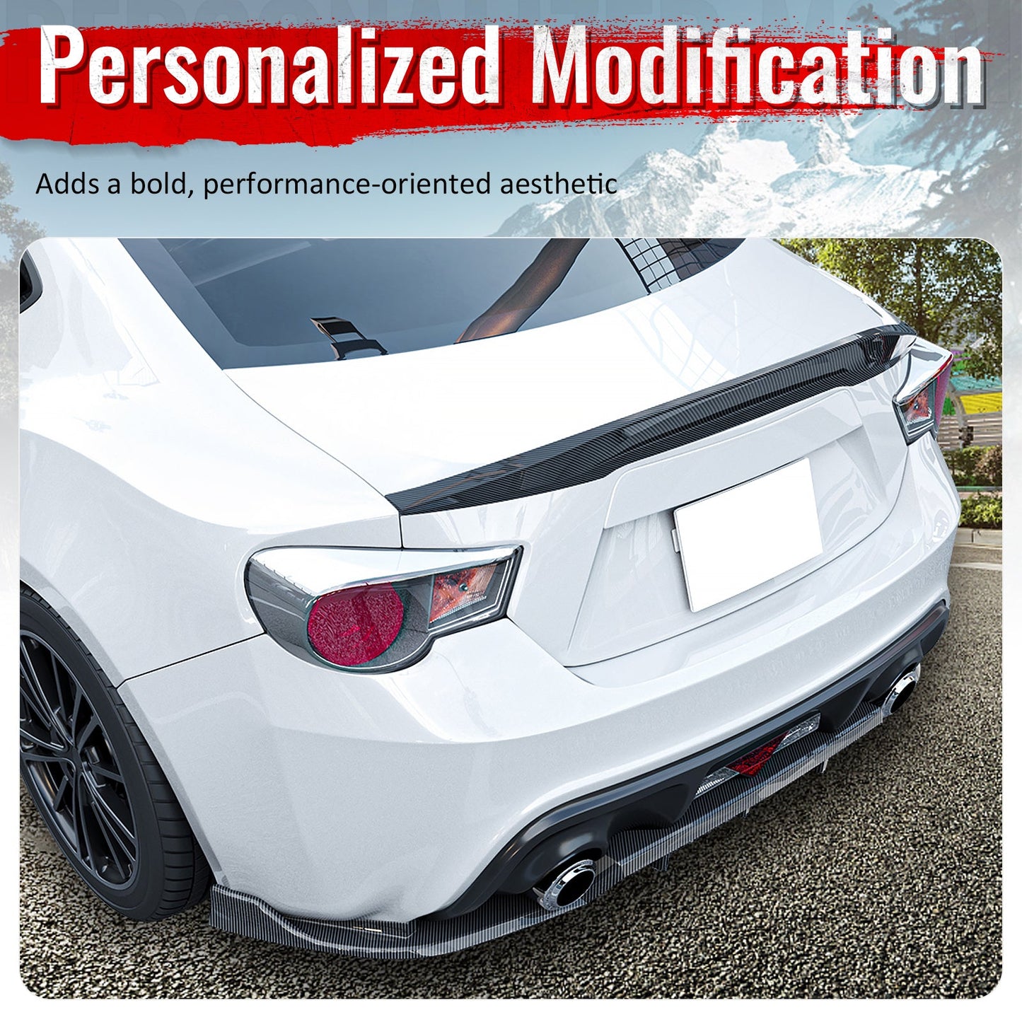 2013-2020 Scion FRS Subaru BRZ Carbon Fiber Print Rear Diffuser PP