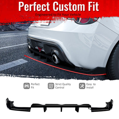 2013-2020 Scion FRS/Subaru BRZ/Toyota 86 Gloss Black Rear Diffuser PP