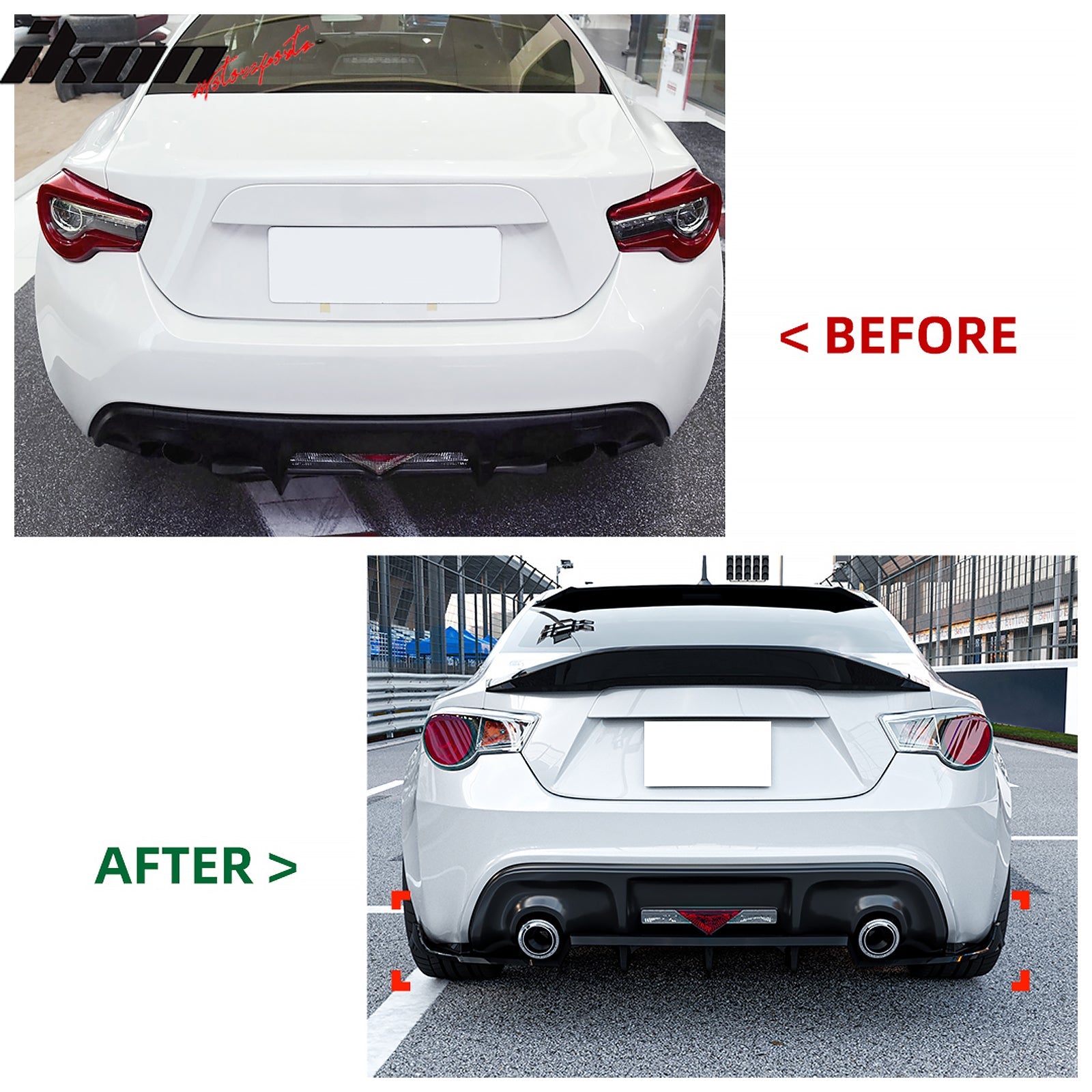 2013-2020 Scion FRS/Subaru BRZ/Toyota 86 Gloss Black Rear Diffuser PP