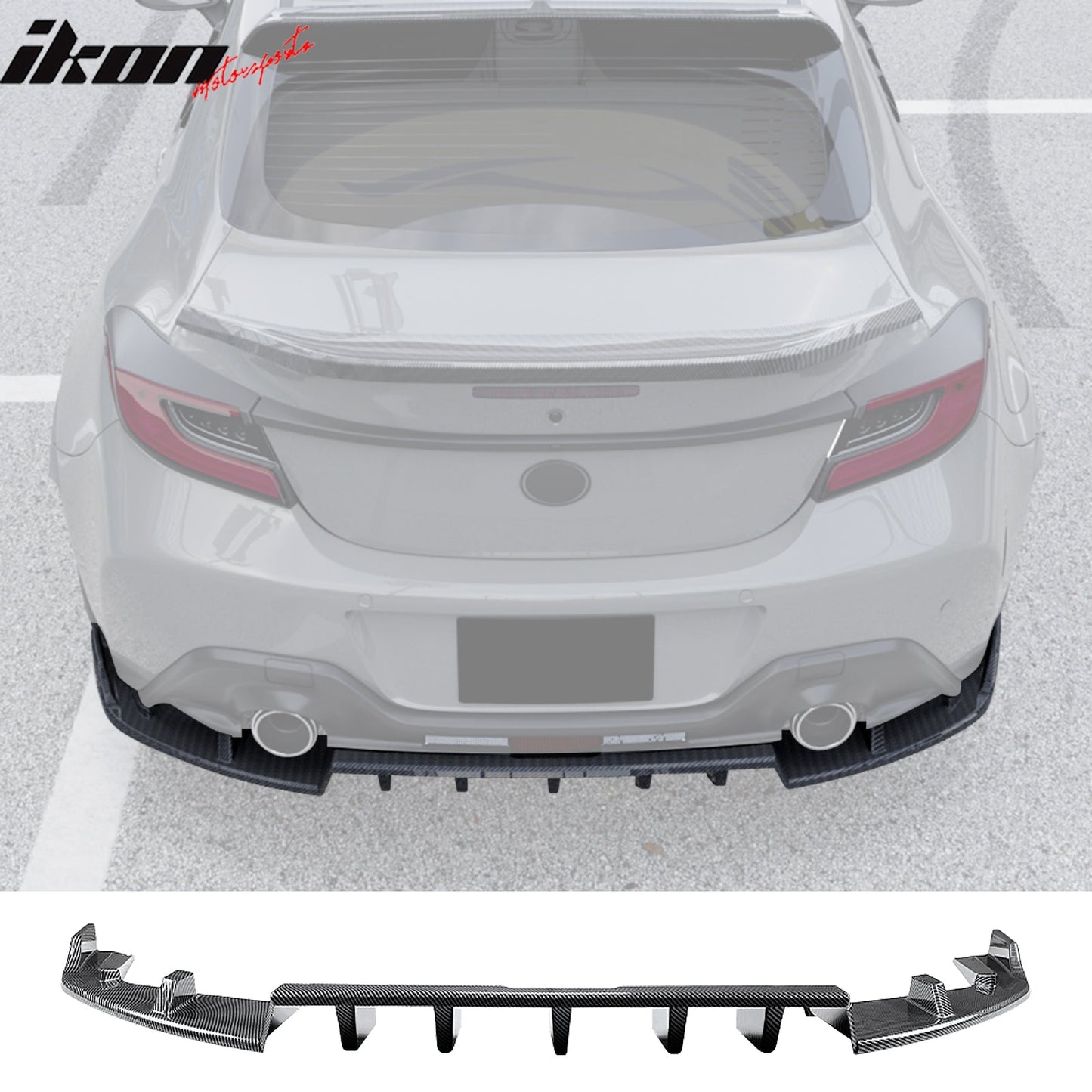 2022-2026 Subaru BRZ GR86 IKV1 Carbon Fiber Print Rear Diffuser Lip PP