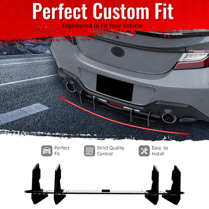 2022-2026 Subaru BRZ Toyota GR86 IKV2 Gloss Black Rear Bumper Lip ABS