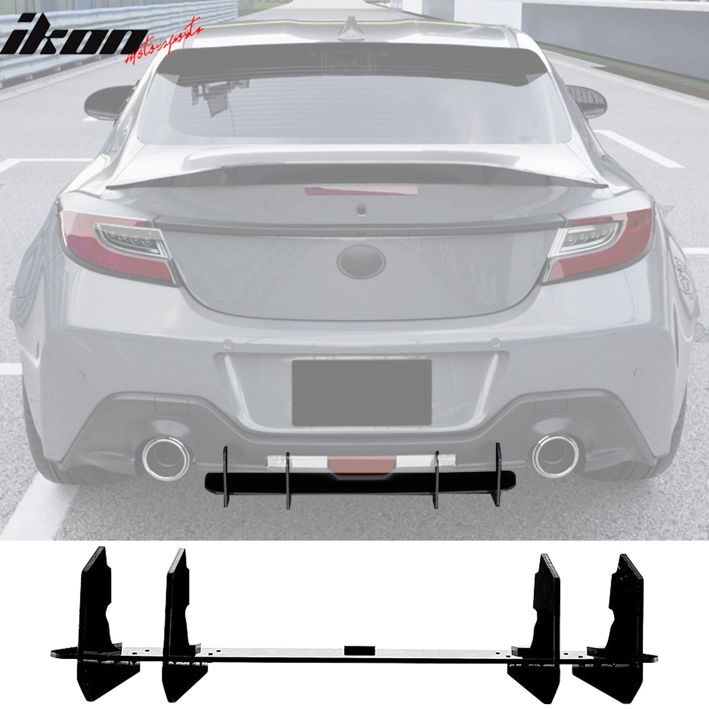 2022-2026 Subaru BRZ Toyota GR86 IKV2 Gloss Black Rear Bumper Lip ABS