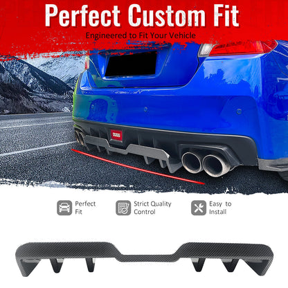 2015-2021 Subaru WRX STI HT Style Rear Diffuser Carbon Fiber Print ABS