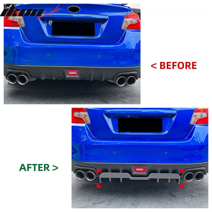 2015-2021 Subaru WRX STI HT Style Rear Diffuser Carbon Fiber Print ABS