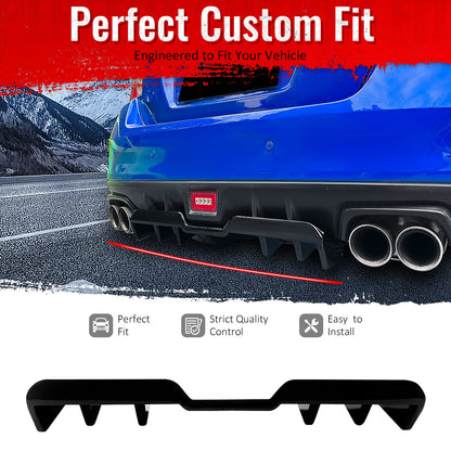 2015-2021 Subaru WRX STI HT Style Rear Diffuser Lip Gloss Black ABS
