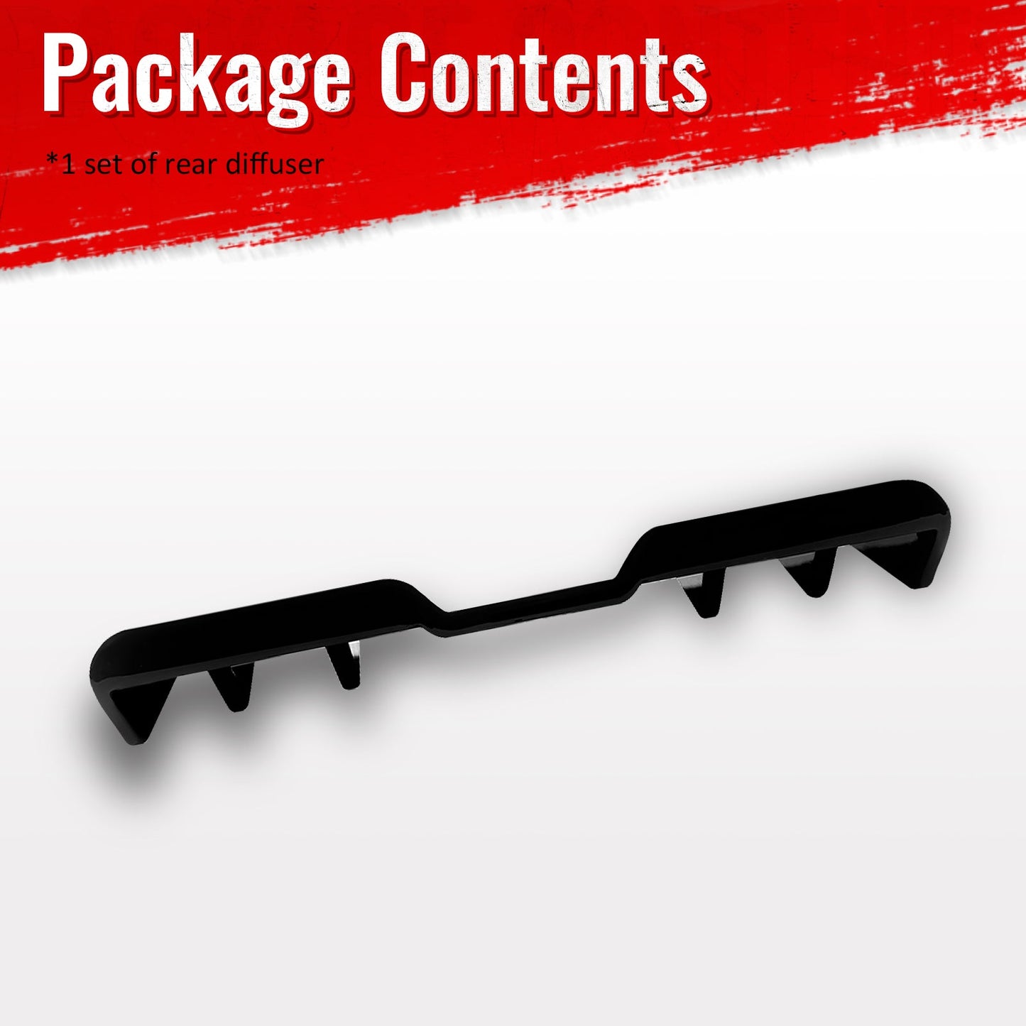 2015-2021 Subaru WRX STI HT Style Rear Diffuser Lip Gloss Black ABS