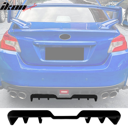 2015-2021 Subaru WRX STI HT Style Rear Diffuser Lip Gloss Black ABS