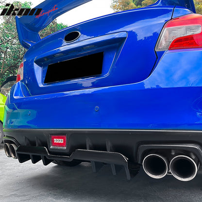 2015-2021 Subaru WRX STI HT Style Rear Diffuser Lip Gloss Black ABS
