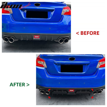 2015-2021 Subaru WRX STI HT Style Rear Diffuser Lip Gloss Black ABS