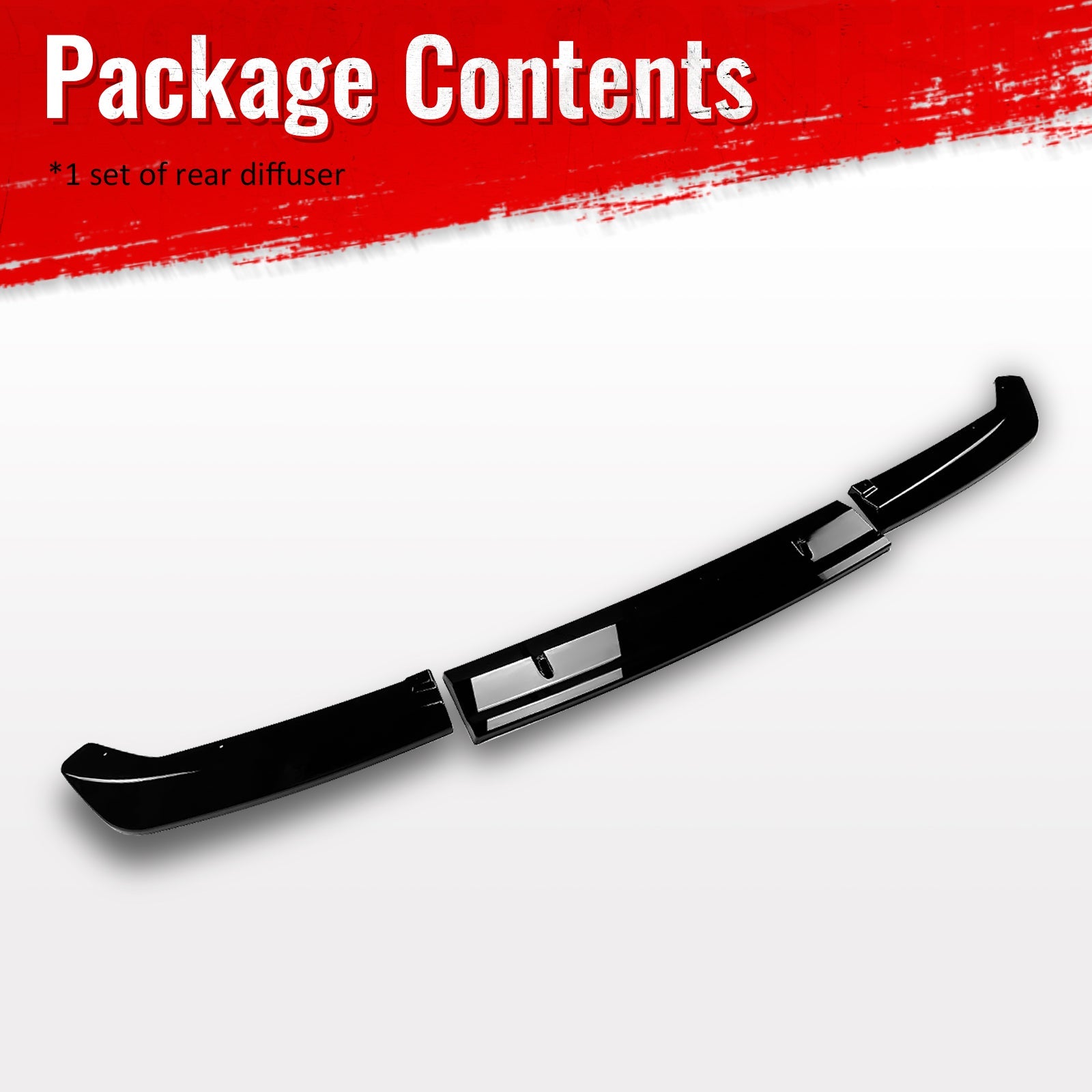 2022-2025 Subaru WRX STI Style Rear Diffuser Lip Gloss Black ABS 3PCS