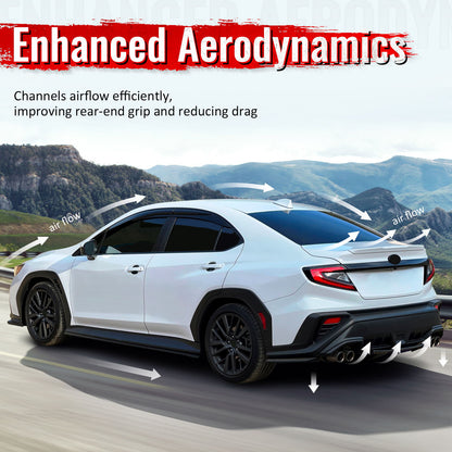 2015-2021 Subaru WRX STI HT Style Rear Diffuser Lip Gloss Black ABS