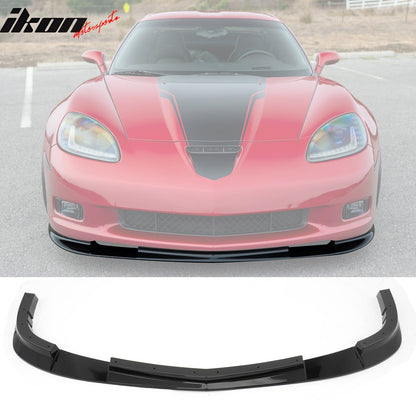 06-13 Chevy Corvette Z06 Style Front Bumper Cover w/ Gloss Black Lip