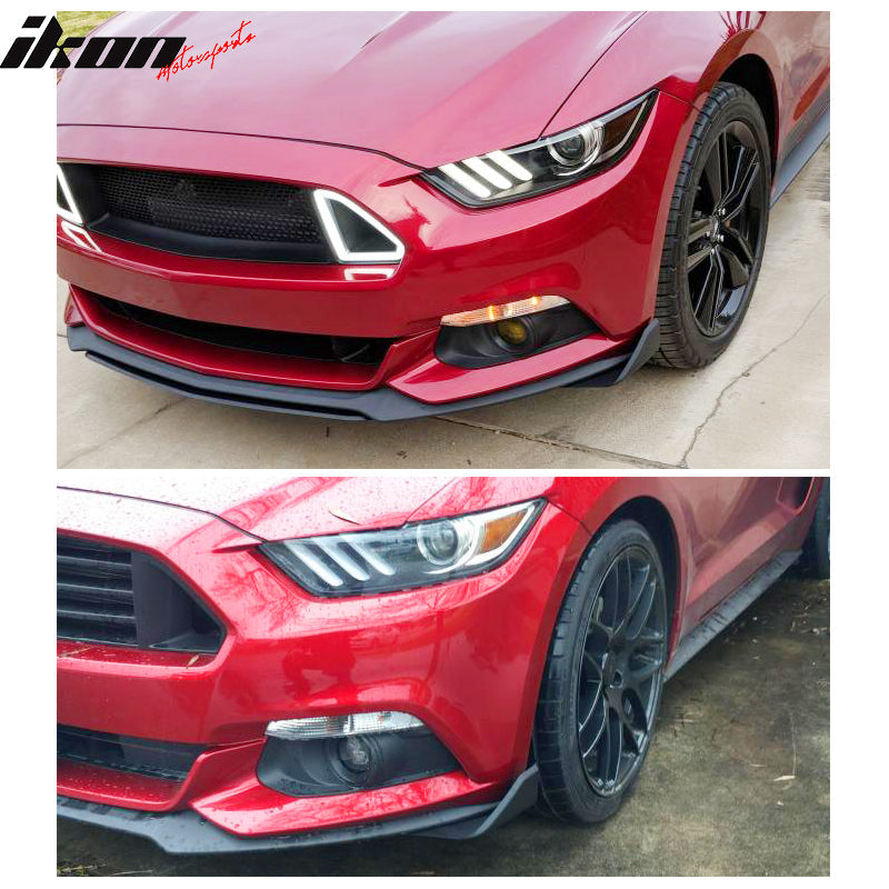 2015-2023 Ford Mustang GT Style Front Bumper Lip Spoiler Winglet PP