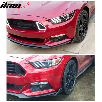 2015-2023 Ford Mustang GT Style Front Bumper Lip Spoiler Winglet PP