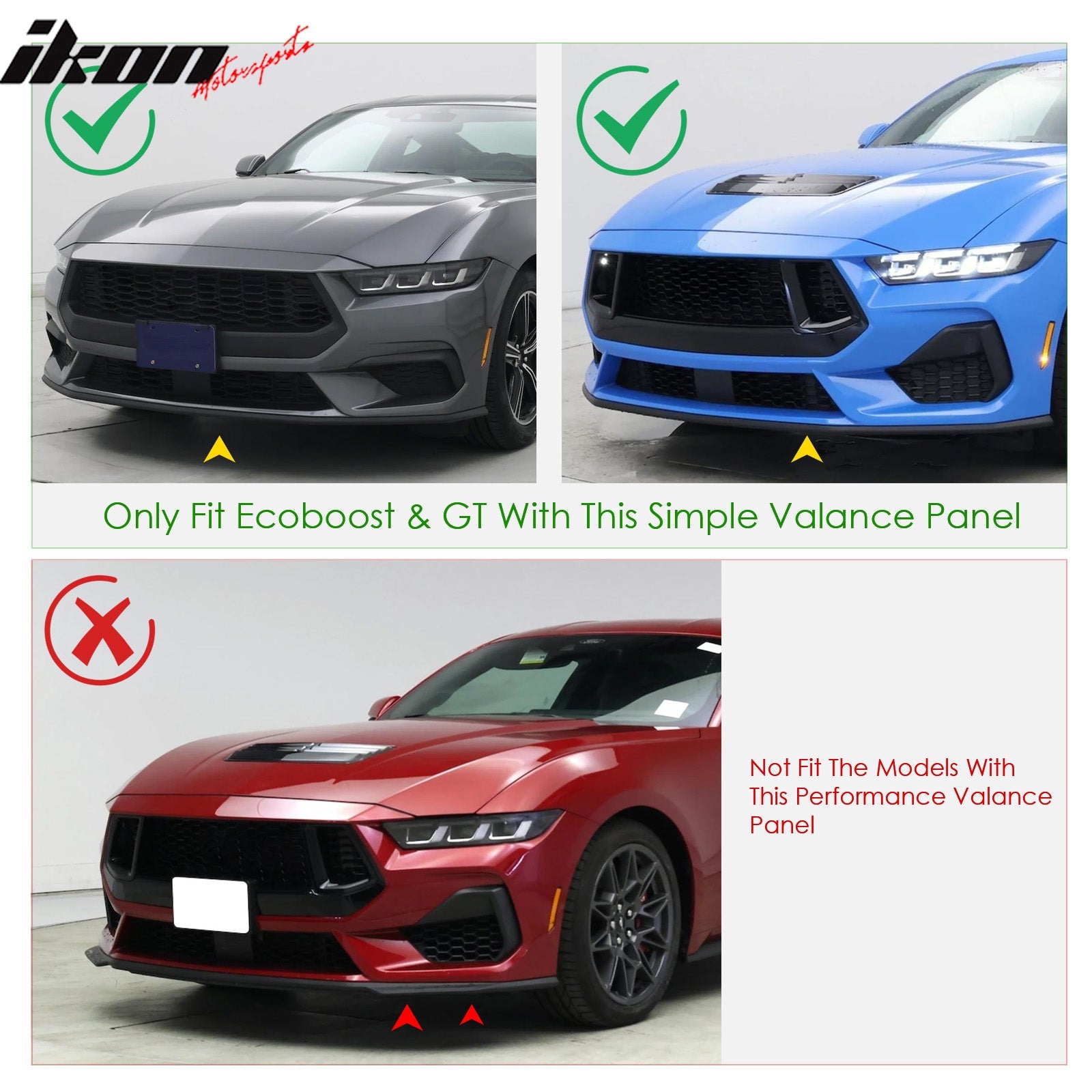 2024-2026 Mustang Ecoboost& GT Front Bumper Lip Dark Horse Style