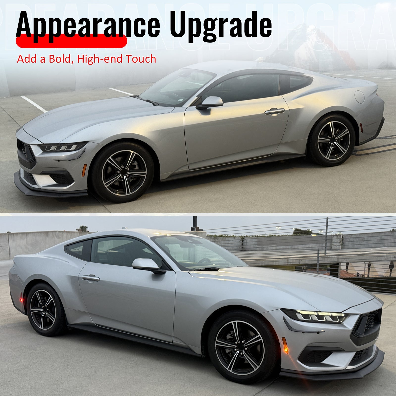2024-2026 Mustang Ecoboost& GT Front Bumper Lip Dark Horse Style