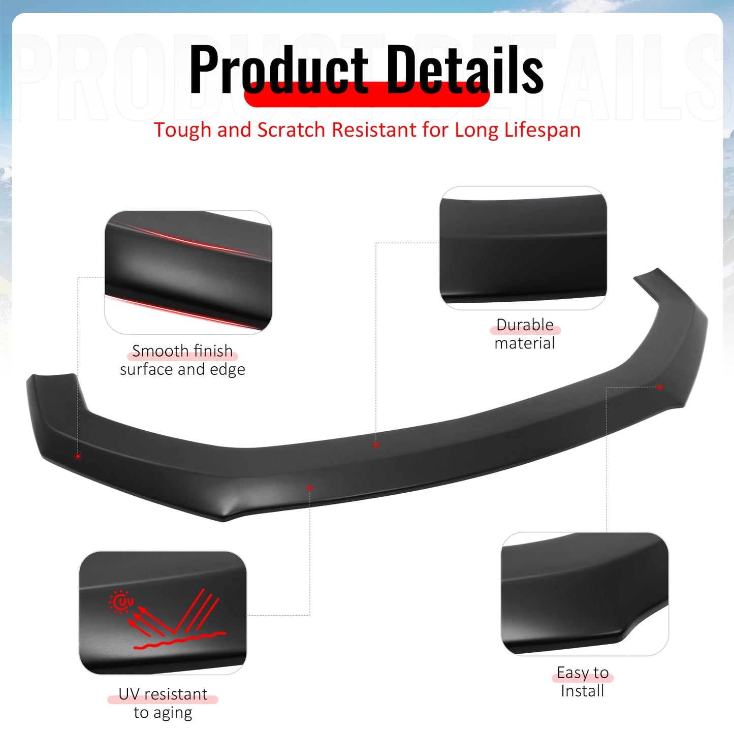 2024-2026 Mustang Ecoboost& GT Front Bumper Lip Dark Horse Style